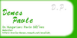 denes pavle business card